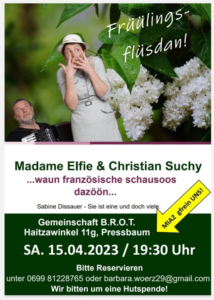 Madame Elfie singd & dazööd “ Früülingsflüsdan“